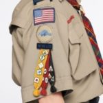 Webelos pins are worn on an item called Webelos Colors on the right sleeve